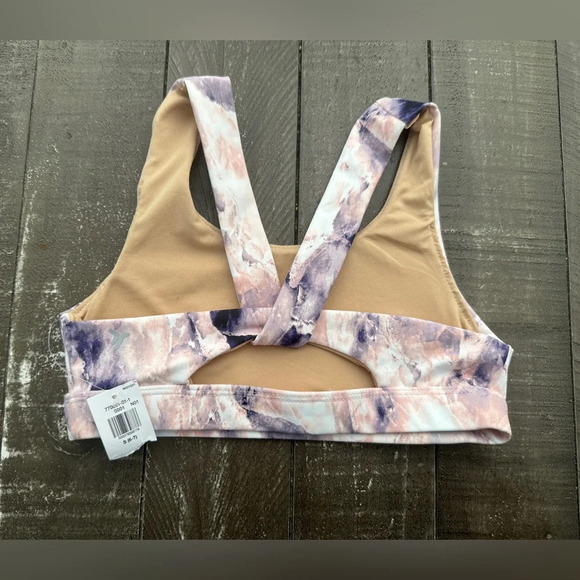 OLD NAVY NWT Powersoft Go Dry Pink Purple Marble Sports Bra Small (6/7 girls) - Picture 2 of 6